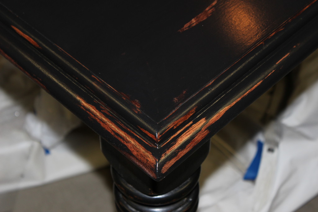 distressed finish, distressed furniture, refinishing furniture, table top refurbish, table top restoration