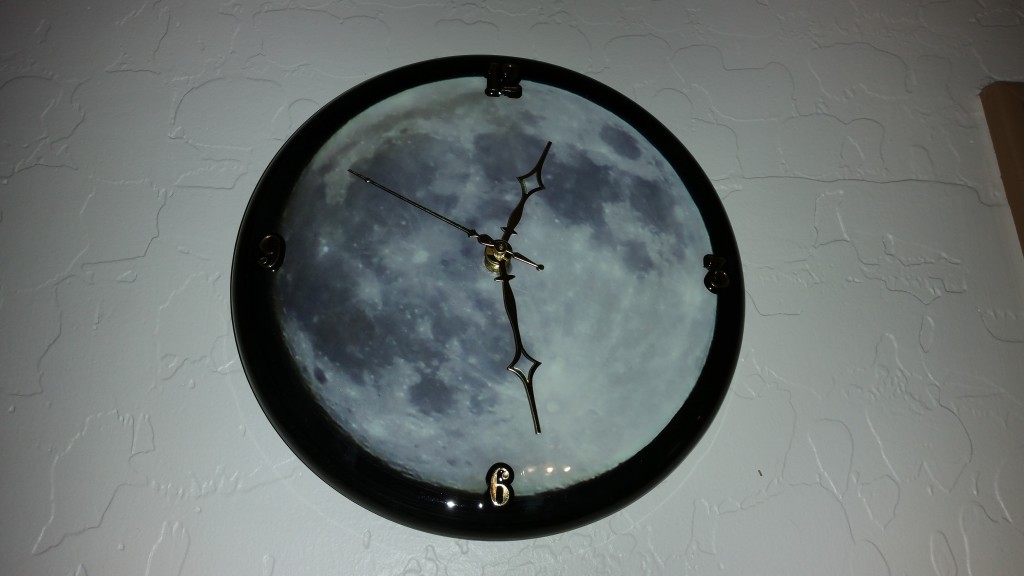 wall clock, custom clock, moon clock