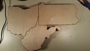 custom plaques, state cutouts, wood burning, detailed cutout
