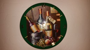 kitchen clock, wine bottle, wine art clock, green, wine bottles, custom clock