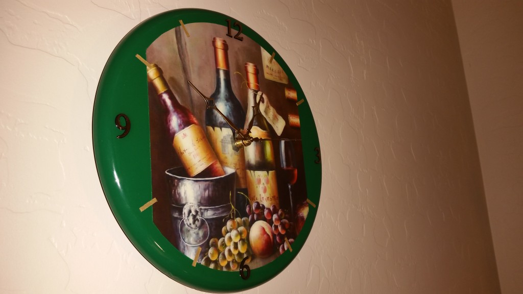 kitchen clock, wine bottle, wine art clock, green, wine bottles, custom clock