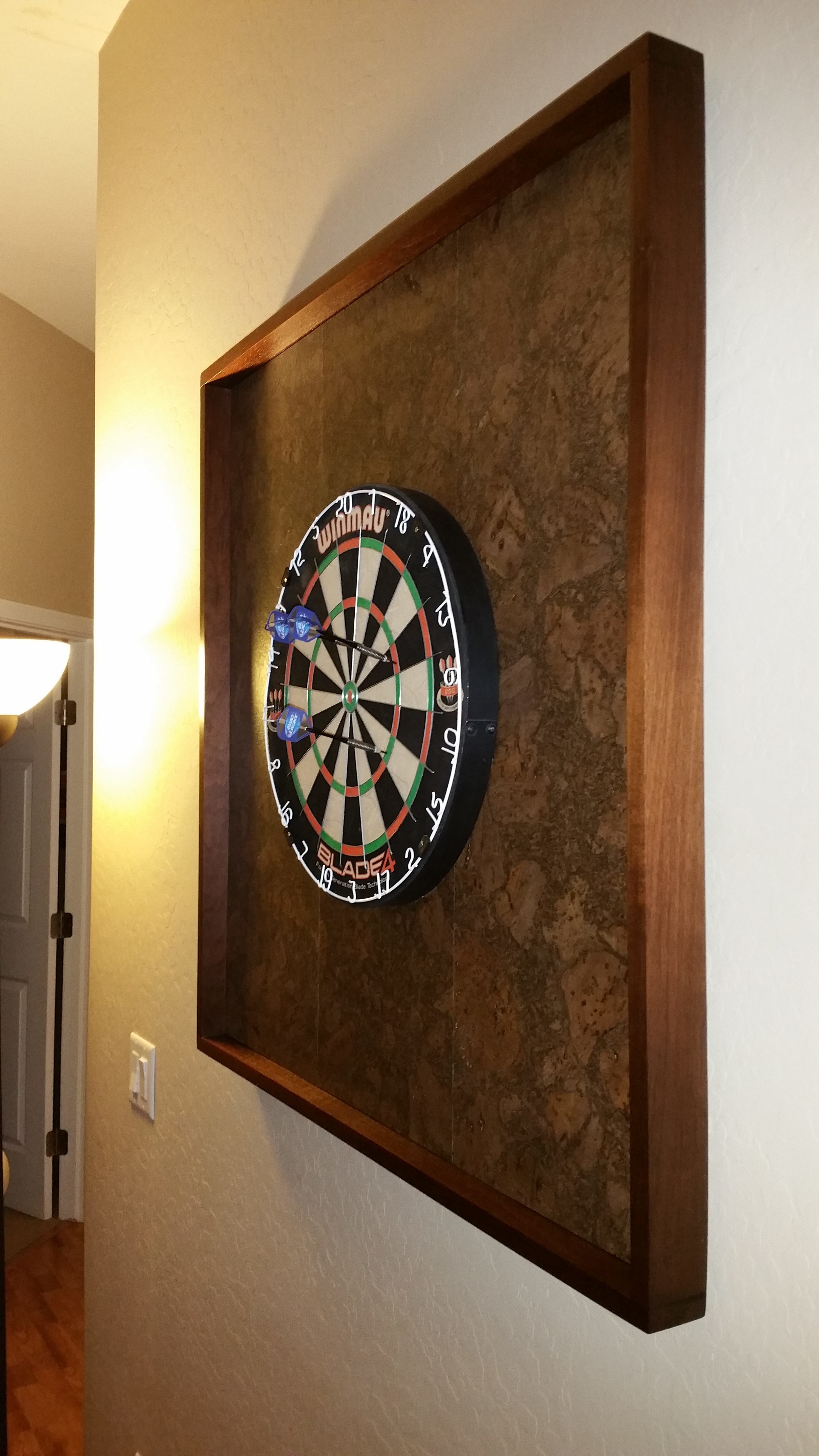 dart board frame, dart board backing board, custome backing board, custom dart board frame, dart board, darts, throwing darts, cricket, steel darts, steel dart board