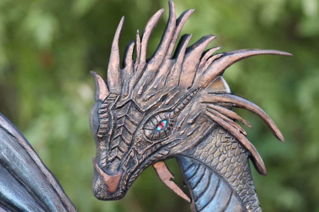 3D dragon, carved dragon, hand carved, hand painted, custom woodwork, custom carving, custom sculpting, custom table, draon art