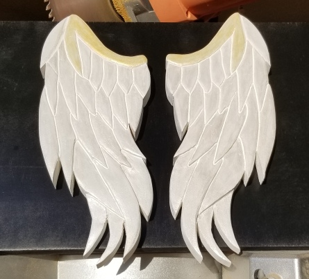 angel wings, carved angel wings, hand carved, hand painted, hand carved angel wings, hand crafted